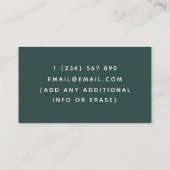 Event Bartender Sommelier Mixologist Green & Gold Visitekaartje (Achterkant)