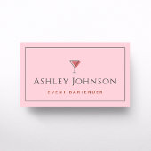 Event Bartender Sommelier Mixologist Pink & Grey Visitekaartje