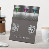Event Bartender Virtual Tip Jar Tabletop Sign Reclamebord Met Voetstuk (Insitu)