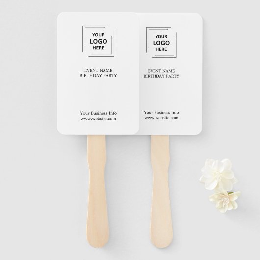 Event Branding | Auction Paddle Modern Logo Handwaaier (Voorkant en achterkant)