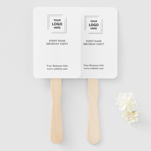 Event branding | Veilingpaddle modern logo Handwaaier (Voorkant en achterkant)