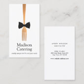 Event Caterer Gold Fork Black Stropdas Visitekaart Visitekaartje (Voorkant / Achterkant)