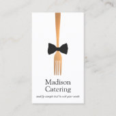 Event Caterer Gold Fork Black Stropdas Visitekaart Visitekaartje (Voorkant)