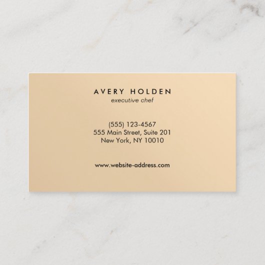 Event Catering Chef Black Visitekaartje (Achterkant)