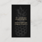 Event Catering Modern Black & Gold Pineappel Visitekaartje (Achterkant)