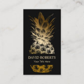 Event Catering Modern Black & Gold Pineappel Visitekaartje (Voorkant)