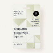 Event Conference Business Corporate Green ID Naam Badge (Voorkant)