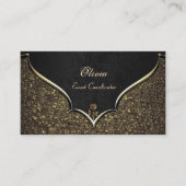 Event Coordinator Elegant Black & Gold Roos Visitekaartje (Voorkant)