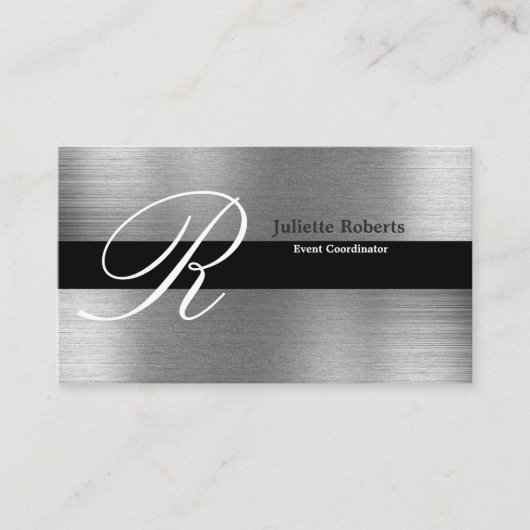 Event Coordinator Silver en Black Visitekaartjes (Voorkant)