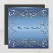 Event Corporate Any Occasion Invitation Blue Kaart (Voorkant / Achterkant)
