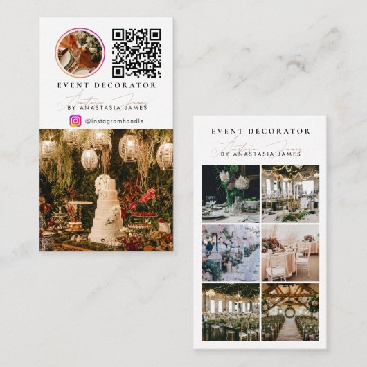Event Decorateur Foto Feed Social Media QR Code Visitekaartje (Voorkant / Achterkant)