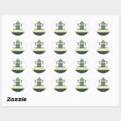 EVENT DECORATIEVE STICKER:: robot 1 Ronde Sticker (Vel)