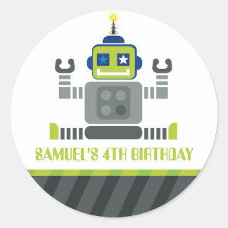 EVENT DECORATIEVE STICKER:: robot 1 Ronde Sticker