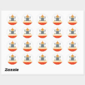 EVENT DECORATIEVE STICKER:: robot 2 Ronde Sticker (Vel)