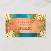 Event Floral Mint Green Coral Blue Roos Gold Visitekaartje (Achterkant)