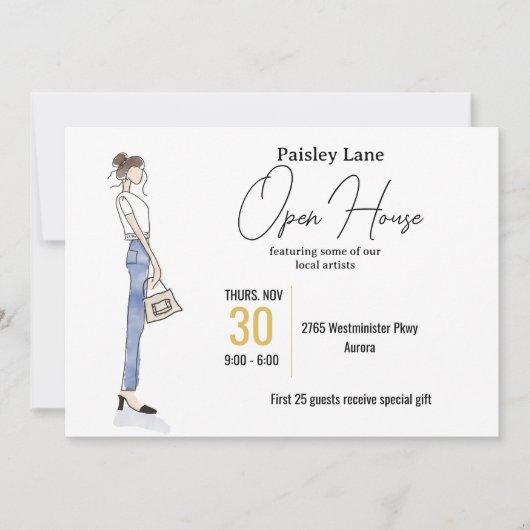 Event Invitation for open house or other Kaart (Voorkant)