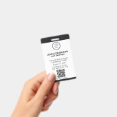 Event Medewerker ID Logo QR Code Zwarte Badge (Handheld)
