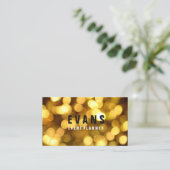 Event Modern Yellow Stippen Confetti Sparkly Light Visitekaartje (Staand voorkant)