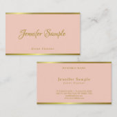 Event Moderne handgeschreven script elegant roze g Visitekaartje (Voorkant / Achterkant)