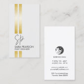 Event Organizer Faux Gold Stripe Visitekaartje (Voorkant / Achterkant)