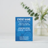 EVENT PARTY Blue Swirls Mini Flyers Visitekaartje (Staand voorkant)