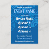 EVENT PARTY Blue Swirls Mini Flyers Visitekaartje (Achterkant)