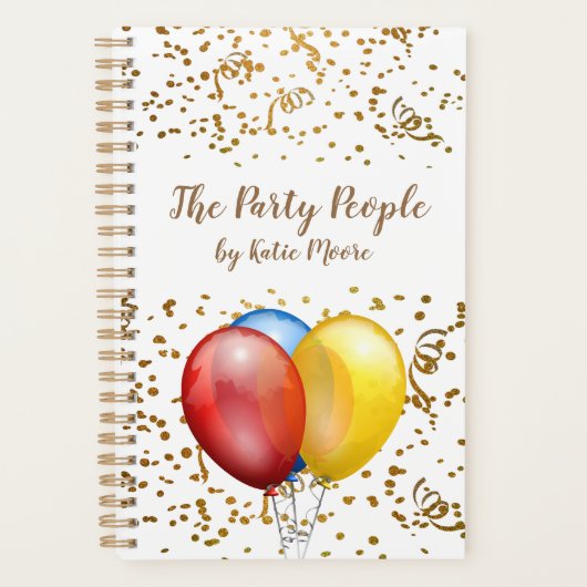 Event Party Planner Ballons en Gold Confetti (Voorkant)