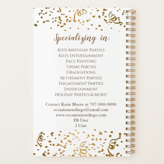 Event Party Planner Ballons en Gold Confetti (Achterkant)