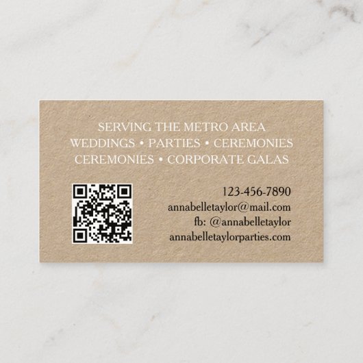 Event Party Planner Tropisch Visitekaartje (Achterkant)