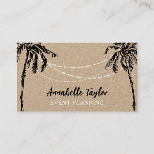 Event Party Planner Tropisch Visitekaartje (Voorkant)