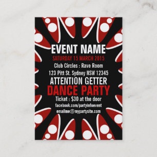 EVENT PARTY Red White Black Mini Flyers Visitekaartje