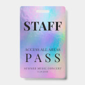 Event Pass Holografisch Modern Badge (Achterkant)