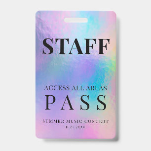Event Pass Holografisch Modern Badge