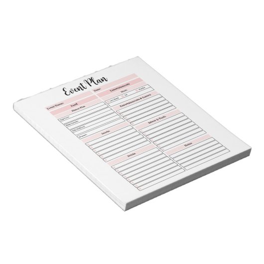 Event Plan Notitieblok (Schuin)