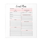 Event Plan Notitieblok (Voorkant)