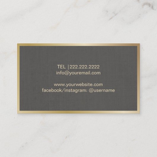 Event Planner Ananas Modern Folie Goud Lijst Visitekaartje (Achterkant)