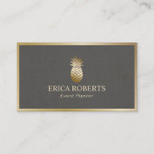 Event Planner Ananas Modern Folie Goud Lijst Visitekaartje (Voorkant)