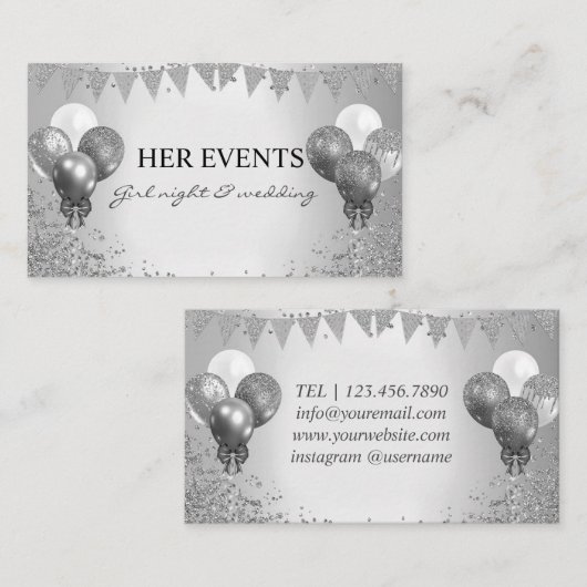 Event Planner Balloon - thema Visitekaartje (Voorkant / Achterkant)