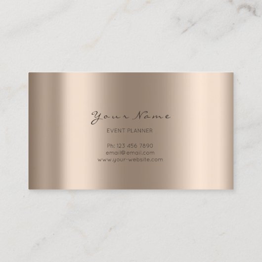 Event Planner Beauty Blogger Blush Gold Floral Visitekaartje (Achterkant)