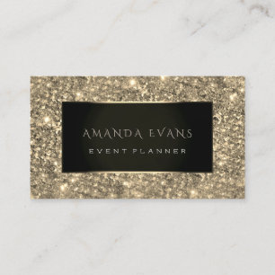 Event Planner Black Framed Golden Spark Sepia Visitekaartje