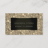 Event Planner Black Framed Golden Spark Sepia Visitekaartje (Voorkant)