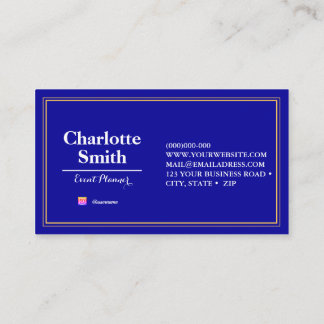 Event Planner Blue Repeat Pattern Business Card Visitekaartje