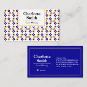Event Planner Blue Repeat Pattern Business Card Visitekaartje (Voorkant / Achterkant)