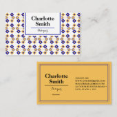 Event Planner Blue Repeat Pattern Business Card Visitekaartje (Voorkant / Achterkant)