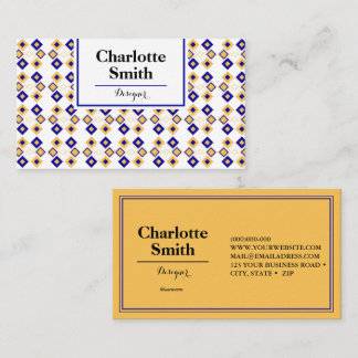 Event Planner Blue Repeat Pattern Business Card Visitekaartje