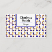 Event Planner Blue Repeat Pattern Business Card Visitekaartje (Voorkant)