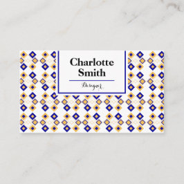 Event Planner Blue Repeat Pattern Business Card Visitekaartje