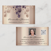 Event Planner Couch QrCode Photo Logo Gold Visitekaartje (Voorkant / Achterkant)