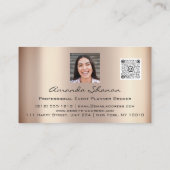 Event Planner Couch QrCode Photo Logo Gold Visitekaartje (Achterkant)