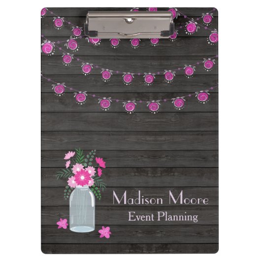 Event Planner country Chic Light Strings Klembord (Voorkant)